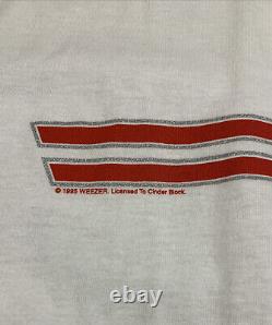 1995 Weezer Ringer T-shirt Size Large Signed Band Tour Nirvana Foo Fighters Vtg