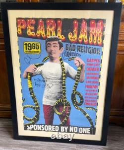 95 Pearl Jam Tour Poster Signed by band/UNIQ ED SIG & JACK IRONS NVR DISPLAYED