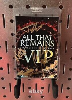 ALL THAT REMAINS 2015 VIP Laminate Pass Band Signed X5 The Order of Things Tour