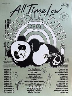ALL TIME LOW 2021 Band Signed Autographed Official Tour Poster PRINT Set list