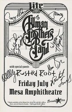 Allman Brothers 1995 concert tour autographed x 7 limited edition GIG poster JSA