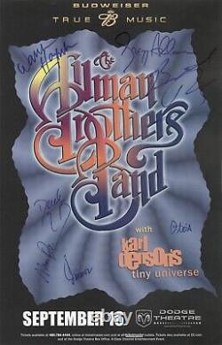 Allman Brothers 2003 concert tour signed autographed x7 GIG poster withJSA sicker