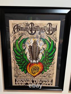 Alman brothers 40th tour beacon poster signed by 20+ guest stars who played mint