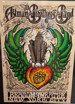 Alman brothers 40th tour beacon poster signed by 20+ guest stars who played mint