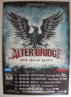 Alter Bridge Concert Tour Poster 2008 Blackbird Autographed By The Band Tremonti