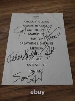 Anthrax Killthrax II Tour Concert Song Set List Full Band Autograph Signature