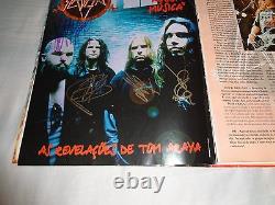Authentic Autographed Band SLAYER Tour Brazil 1998 all members Jeff Hanneman