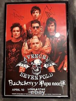 Avenged Sevenfold a7x Band rare autographed Signed tour poster 2009 With The REV