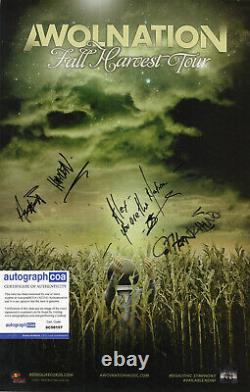 Awolnation signed Fall Harvest Tour poster, Full band ACOA