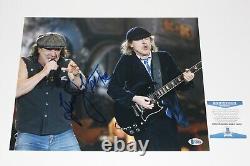 BRIAN JOHNSON AC/DC SIGNED 11x14 CONCERT PHOTO BECKETT COA ANGUS YOUNG BAND TOUR