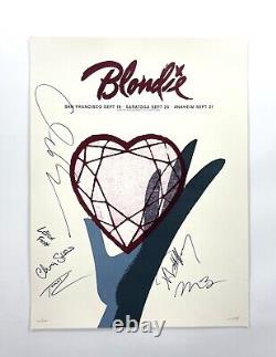 Blondie Band Signed Autographed Heart of Glass Tour Poster Debbie Harry JSA COA