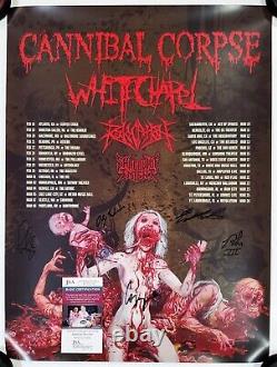 CANNIBAL CORPSE BAND SIGNED TOUR GIG POSTER WithJSA CERT CORPSEGRINDER