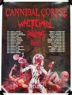 CANNIBAL CORPSE BAND SIGNED TOUR GIG POSTER WithJSA CERT CORPSEGRINDER