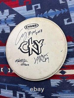 CKY Signed Drumhead RARE Drum Cover Jackass Band BAM HIM Tour Concert CKY2K Y2K