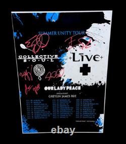 COLLECTIVE SOUL & LIVE BAND SIGNED 12x18 SUMMER UNITY TOUR POSTER 2025 AUTOGRAPH