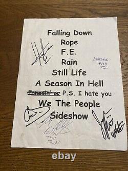 Crack The Sky Signed Set list Rare Full Band From 2002 Tour