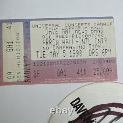 DAVE MATTHEWS DMB SINGER SIGNED AUTOGRAPHED TOUR PASS SUMMER 1998 Mississauga