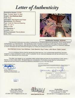 DAVE MATTHEWS FULL BAND x5 SIGNED AUTOGRAPH 18X24 CONCERT TOUR POSTER with JSA LOA