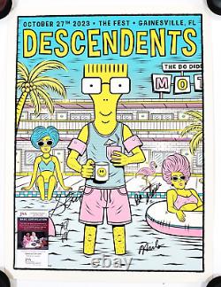 DESCENDENTS BAND SIGNED FEST 2023 TOUR GIG POSTER WithJSA CERT MILO PUNK AUTOGRAPH