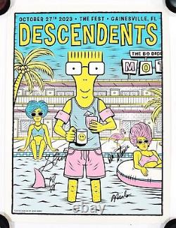 DESCENDENTS BAND SIGNED FEST 2023 TOUR GIG POSTER WithJSA CERT MILO PUNK AUTOGRAPH