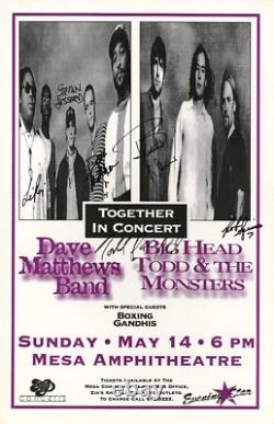 Dave Matthews Band 1995 tour signed x7 autographed limited edt GIG poster withJSA
