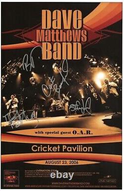 Dave Matthews Band 2006 Stand Up concert tour autographed x4 GIG poster with JSA