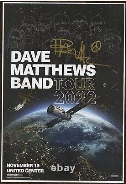 Dave Matthews Band 2022 Tour Signed Poster & Pass Chicago United Center Concert