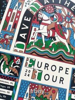 Dave Matthews Band 2024 Europe Tour Poster Signed & Numbered #/50