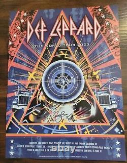 Def Leppard Signed Tour Poster 2023 Full Band Autographed