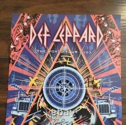 Def Leppard Signed Tour Poster 2023 Full Band Autographed