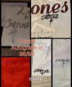 Deftones 1996 Warped Tour Shirt Chino Signed Vintage RARE Deftallica 90s Band