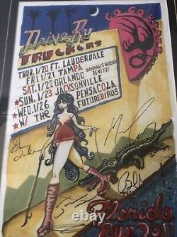 Drive By Truckers 2011 Go Go Boots Tour Autographed & Framed Art Print