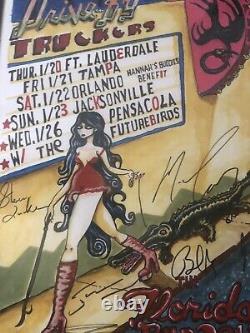 Drive By Truckers 2011 Go Go Boots Tour Autographed & Framed Art Print