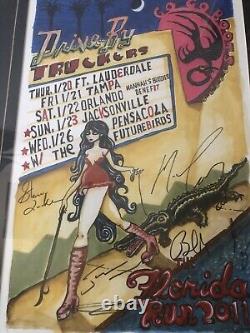 Drive By Truckers 2011 Go Go Boots Tour Autographed & Framed Art Print