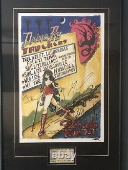 Drive By Truckers 2011 Go Go Boots Tour Autographed & Framed Art Print