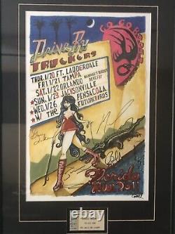 Drive By Truckers 2011 Go Go Boots Tour Autographed & Framed Art Print