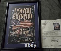 Entire band signed Lynyrd Skynyrd Big Wheels Tour Poster 2022 JSA Rossington