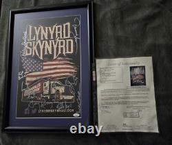 Entire band signed Lynyrd Skynyrd Big Wheels Tour Poster 2022 JSA Rossington