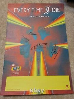 Every Time I Die Band Signed Autograph 19x13 Vans Warped Tour 2014 Ultra Rare