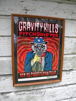 GRAVITY KILLS Tour Poster ALAN FORBES & Band signed. Framed. 1998 Pitchshifter