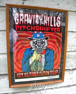 GRAVITY KILLS Tour Poster ALAN FORBES & Band signed. Framed. 1998 Pitchshifter