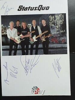 Genuine Signed STATUS QUO 2005/6 world tour promo 8x6 Signed by all 5 band membs