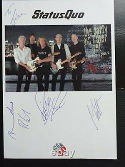 Genuine Signed STATUS QUO 2005/6 world tour promo 8x6 Signed by all 5 band membs