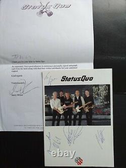 Genuine Signed STATUS QUO 2005/6 world tour promo 8x6 Signed by all 5 band membs