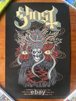 Ghost Tobias Forge Signed Poster Australia Tour Autograph Metal Music Band