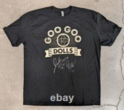 Goo Goo Dolls SIGNED 2014 Concert Tour Black T-Shirt Size XL J Resnick R Takac