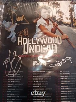 HOLLYWOOD UNDEAD Signed 2017 Tour poster 17×11 band autograph Jorel Decker +4 B