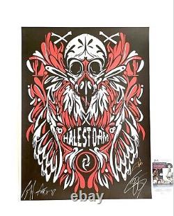 Halestorm Band Signed Autographed Concert VIP Tour Poster JSA COA Lzzy Hale
