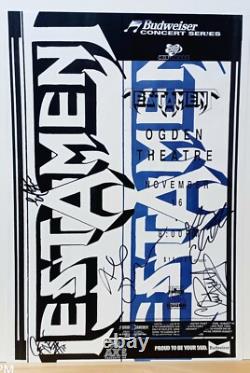 Heavy Metal Band TESTAMENT Signed Tour Poster Nice Signatures In Good COND