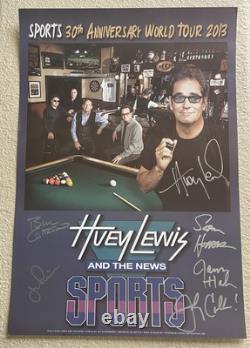 Huey Lewis & The News 30th Anniversary Sports 2013 Tour Poster SIGNED BY BAND